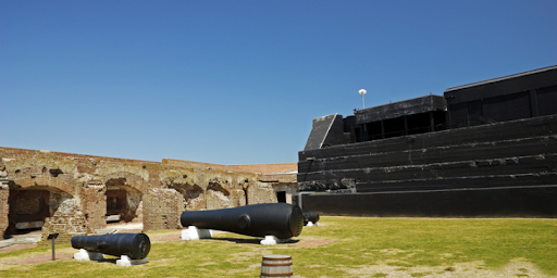 brick work and cannon of Fort Sumter